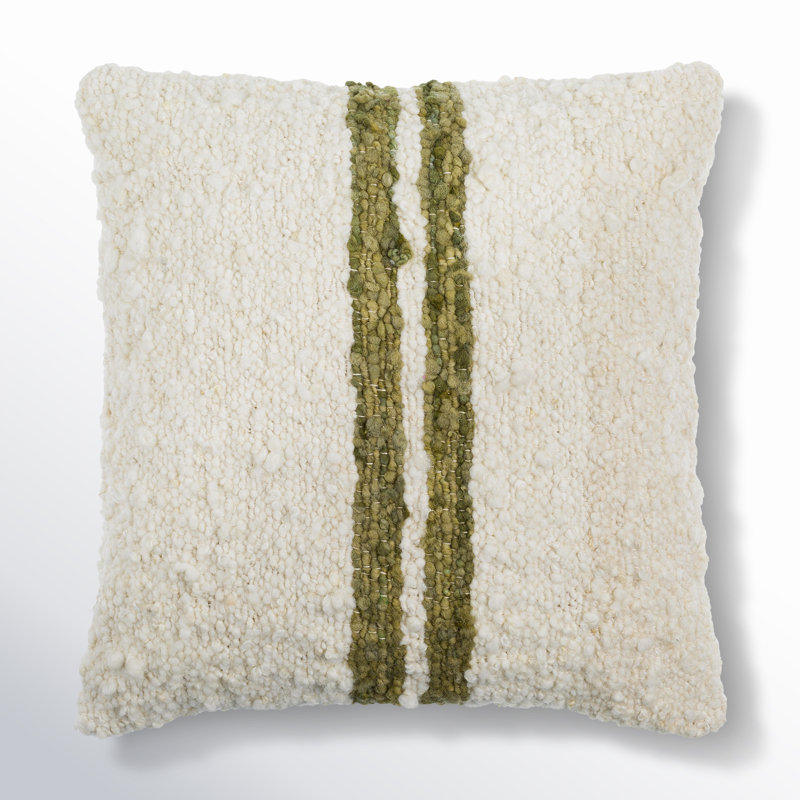 Coussin Alivia, 20 po x 20 po, Vert olive, Housse de coussin seulement - sans coussin