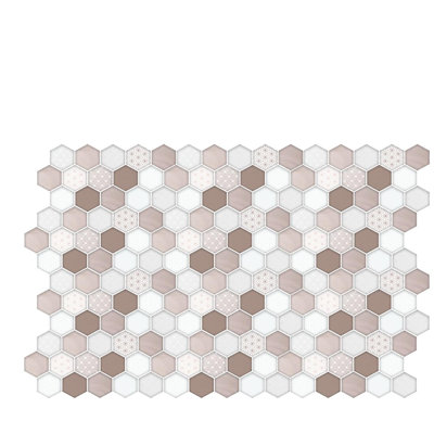 Honey Hexa Glossy 3D Tile Stickers 30 x 15cm (11.8in x 6 in)