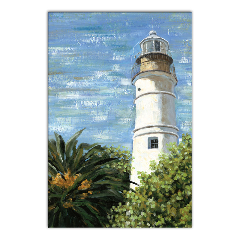 Phare dans le jardin sur toile, H 36 po x l 24 po x P 1,25 po, Sans cadre