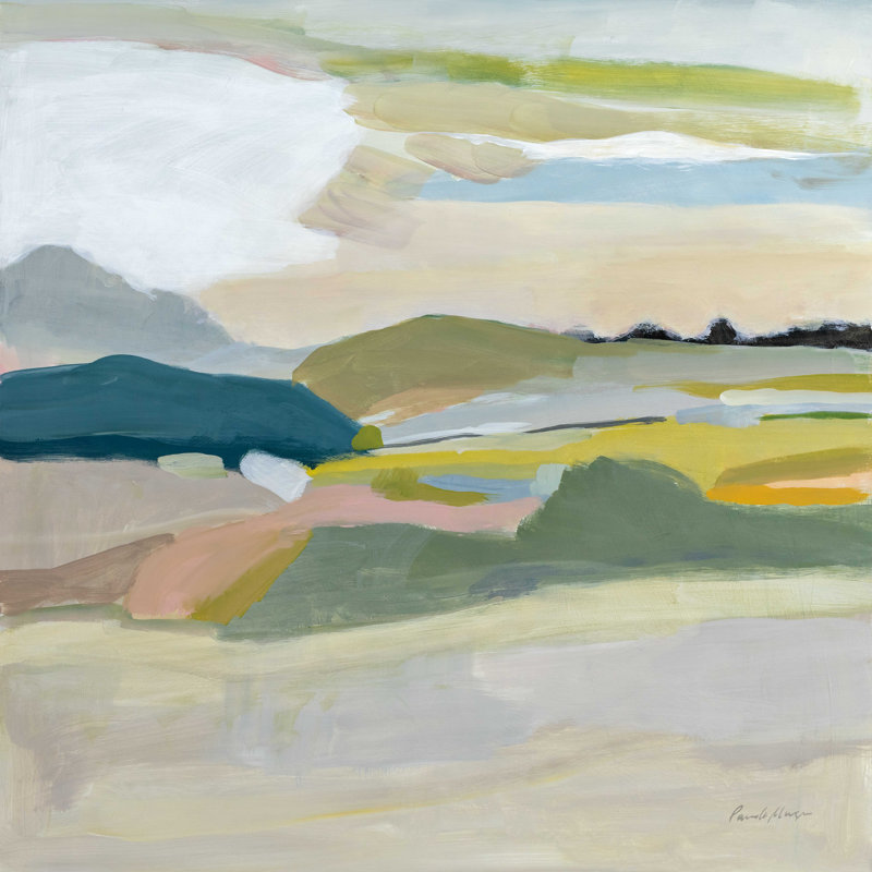Forage au printemps - peinture sur toile tendue, H 36 po x l 36 po