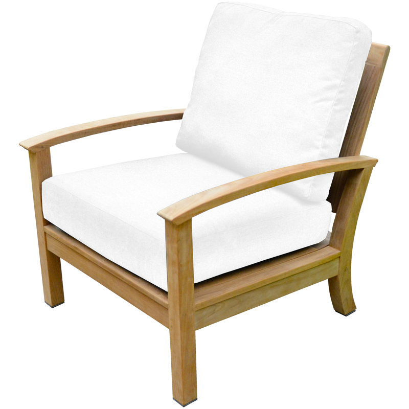 St. Lucia Teak Outdoor Lounge Chair, Canvas Natural Sunbrella® Canvas