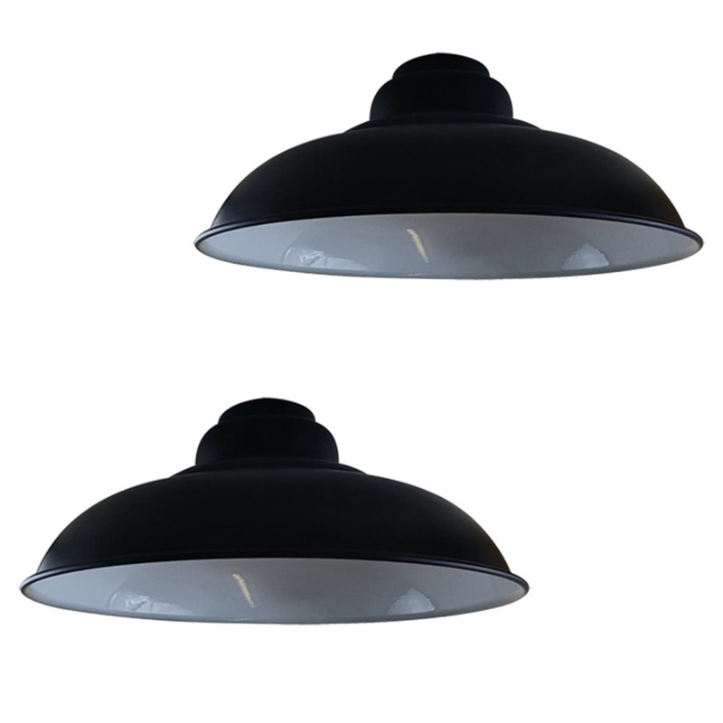 Lonnia 13.5cm H Metal Semi Curvy Lamp Shade ( Uno ), Black