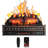 30" WiFi Infrared Quartz Electric Fireplace Log with Sound Crackling, Adjustable Flame Colours-233925863