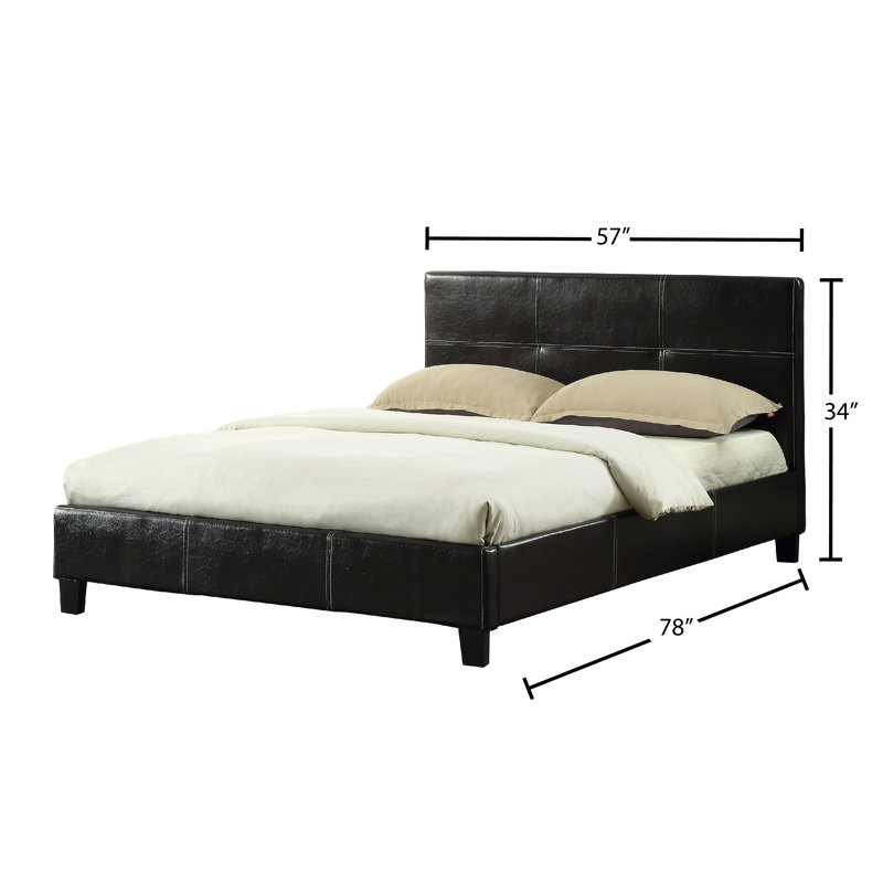 Lit plateforme tapissier Modern, Double, Noir