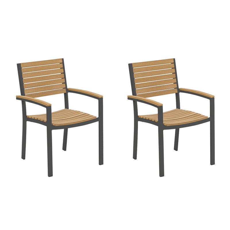 Travira Dining Arm Chair, Tekwood Natural, Carbon
