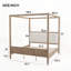 Lit plateforme à baldaquin en bois avec tête de lit tapissier, aucun sommier nécessaire-128949049-128949052