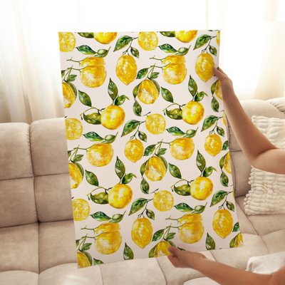 «Food and Kitchen Lemon Pattern II Cottage», reproduction d'art non encadrée