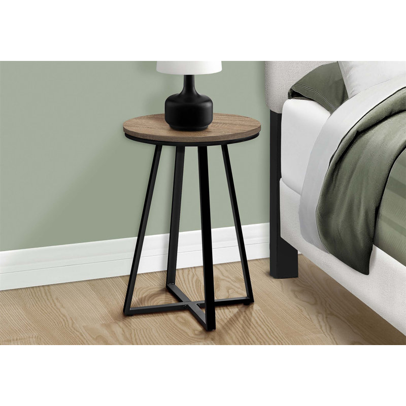 Table de chevet pratique, table de chevet, table d'appoint avec plateau rond, Taupe