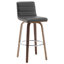 Tabouret pivotant rembourré Bomia avec structure en bois massif et dossier en similicuir en L-221022961-221022967