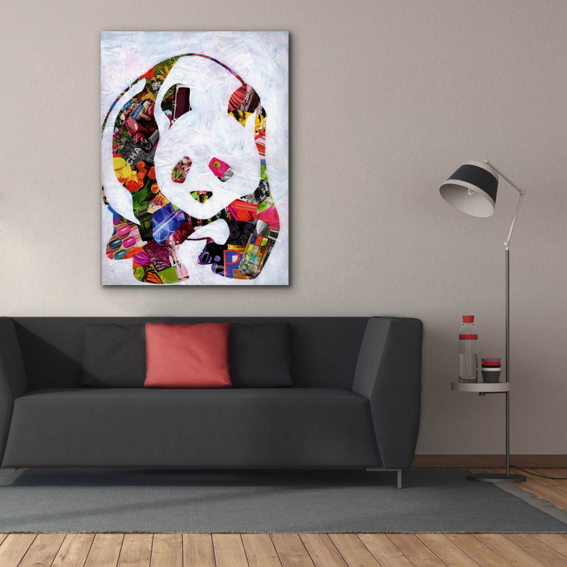 «Panda» par Artpoptart, art mural sur toile, H 54 po x l 40 po x P 1,5 po