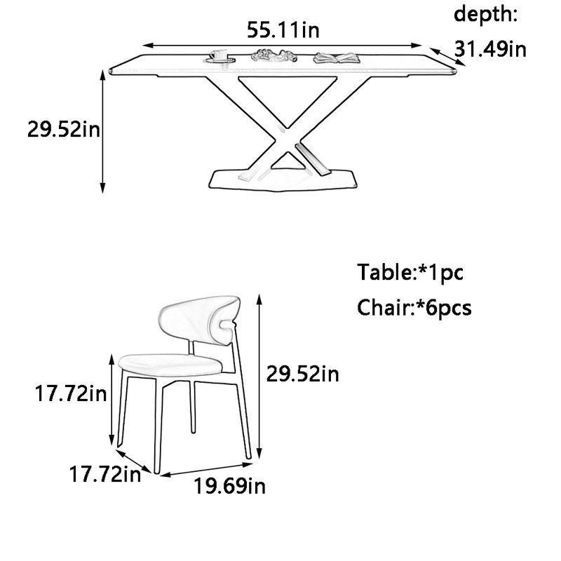 Linneman, 29.52"H x 55.11"L x 31.49"W