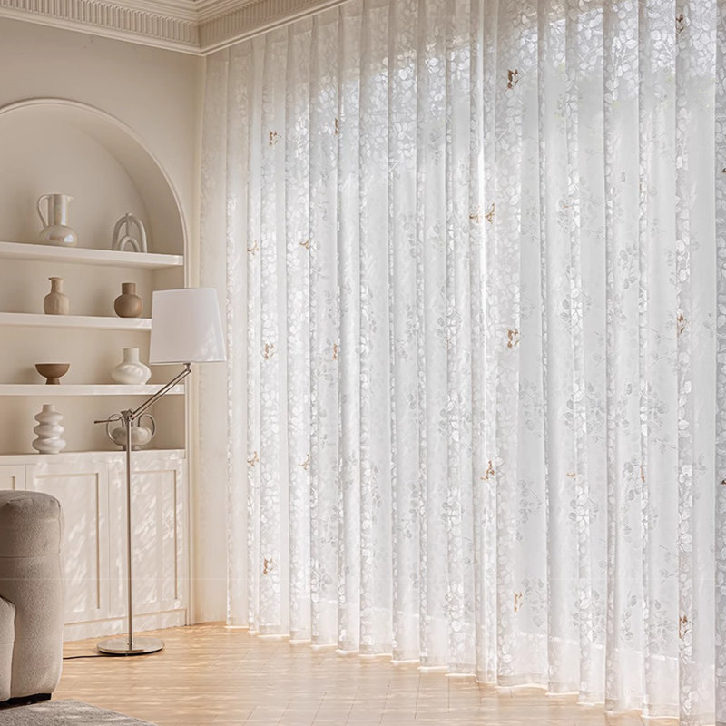 Semi Sheer Curtains For Living Room Bedroom Window Curtain 1 Panel, 78" W x 106" L