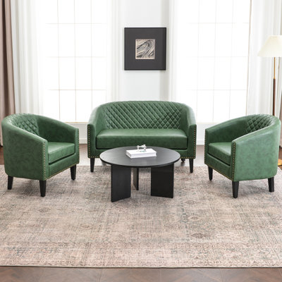 3-Piece Faux Leather Living Room Set