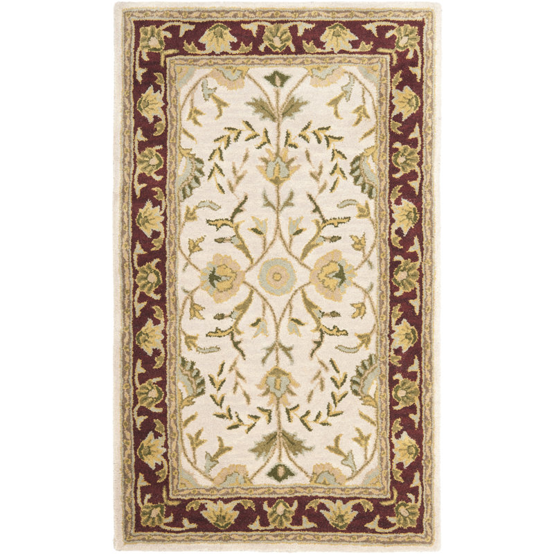Anotida Hand Tufted Wool Oriental Rug, Rectangle 4' x 6'