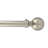 Heavy-Duty Adjustable Single Curtain Rod with Ball Finials - Silver (50-82 inches)