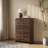 47.4'' Walnut 5 Drawer Dresser, Mid Century Modern Wood Chest of Drawers for Bedroom Storage
