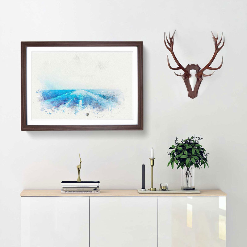 Waves from the Boat in Abstract - Picture Frame Graphic Art Print, Walnut, 50cm H x 76cm W x 2cm D