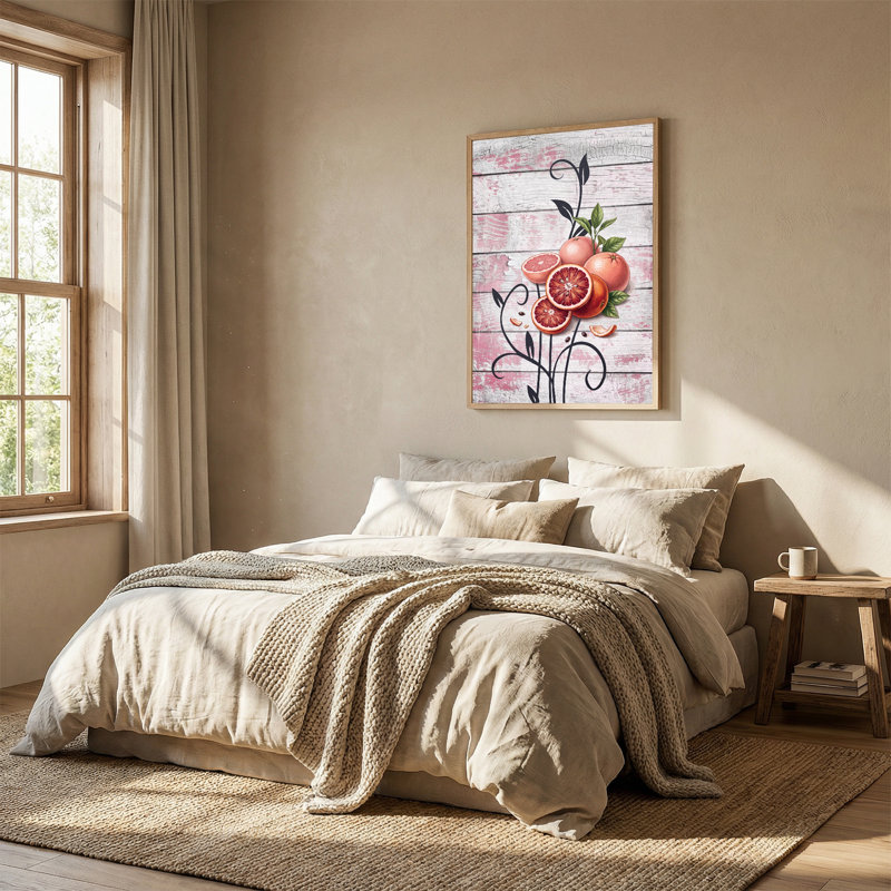 Art mural sur toile en bois rose patiné, H 48 po x l 32 po
