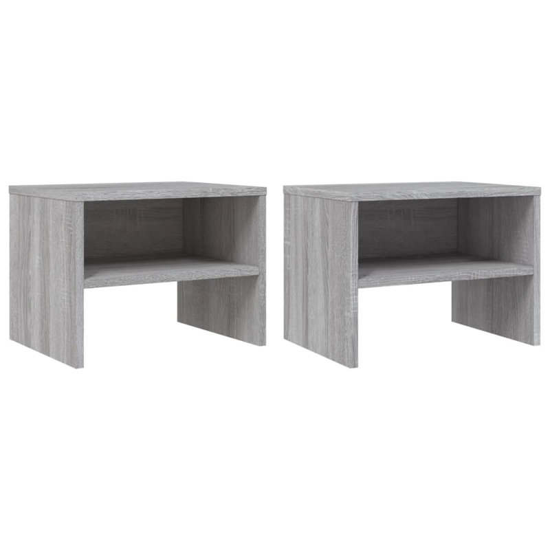 Flori 40 cm W Bedside Table, Grey Sonoma
