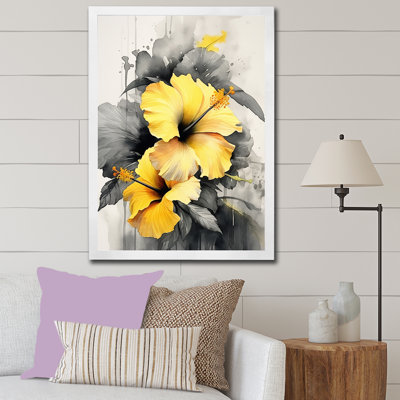" Yellow And Grey Hibiscus Serenade "