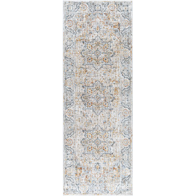 Tapis oriental brun clair / gris clair / bleu Dieon