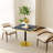 Modern Dining Table with Sintered Stone Top and Easy Assembly