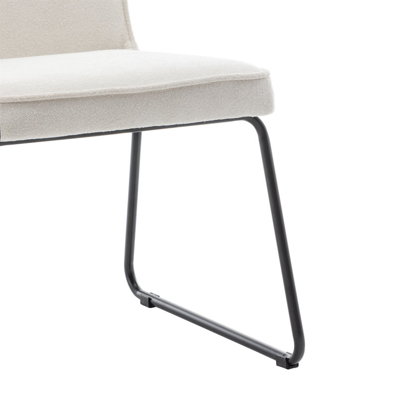  Chaise de salle à manger empilable - Tissu crème Boucle Performance