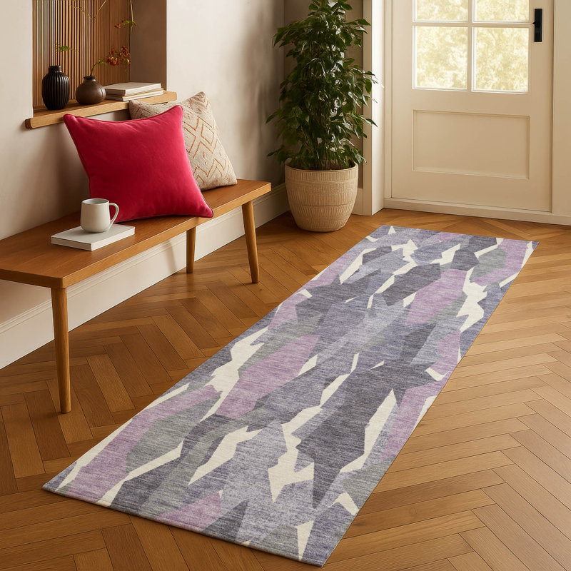 Machine Washable Indoor/Outdoor Bricen ACN2329 Stripes Rug, Runner 2'3" x 7'6"