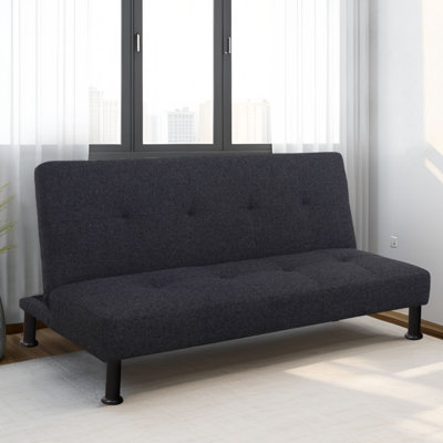 64 In. Linen Twin Size Sofa Bed