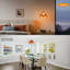 Luminaire suspendu sphérique 1 lumière orange avec lumière DEL 1 lumière