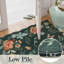 Tapis de salon lavable à fleurs