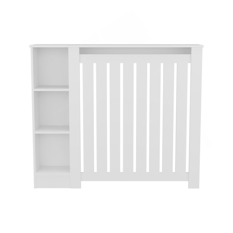 Armoire pour radiateur, 3 tablettes, blanc, Blanc
