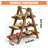 3-Tier Collapsible Wood Tray Stand, Paulownia Finish Multi-Level Display Rack with Detachable Trays for Kitchen Counter & Table-429647903