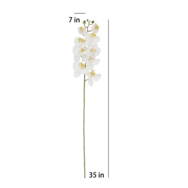 36" Artificial White Phalaenopsis Orchid Stems