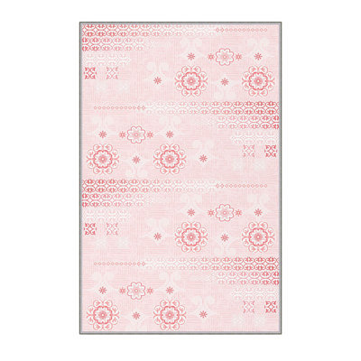 Tapis géométrique rose en polyester Bouffard