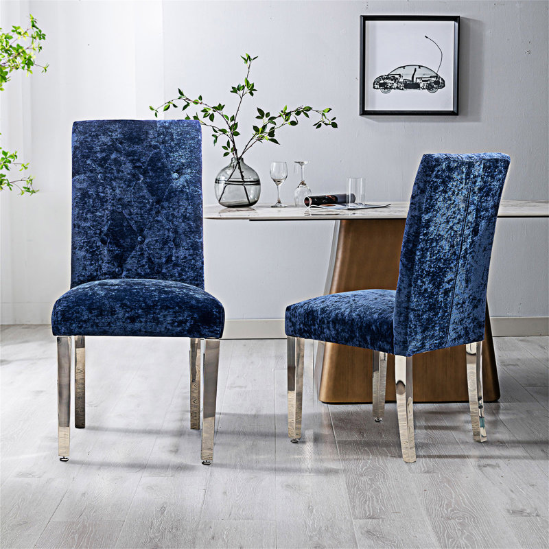 Chaise d'appoint rembourrée (ensemble de 2), Bleu