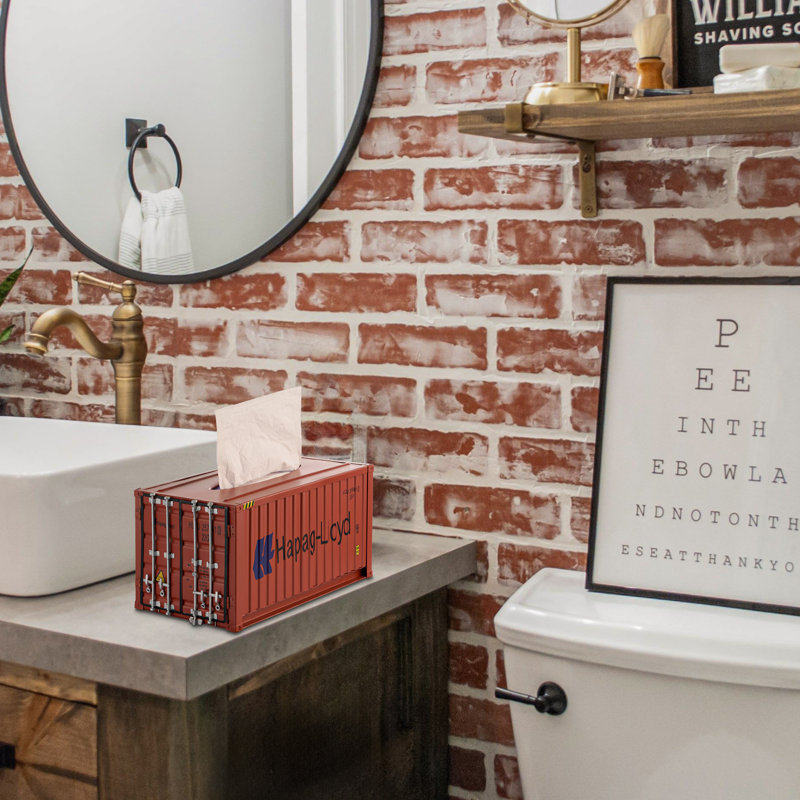 Metal Shipping Container Tissue Box Cover