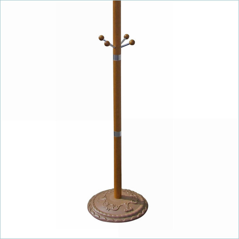 Portemanteaux, chrome moderne de 73 po de hauteur Portemanteaux en bois avec finition chêne | Chêne | Bois