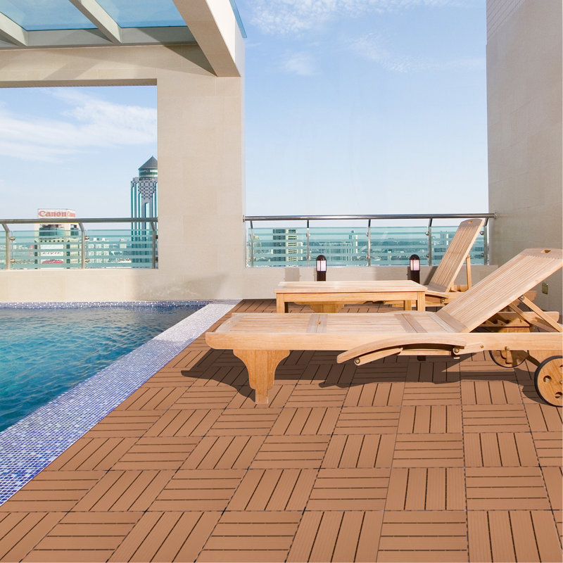 Plastic Interlocking Deck Tiles, Burly Wood