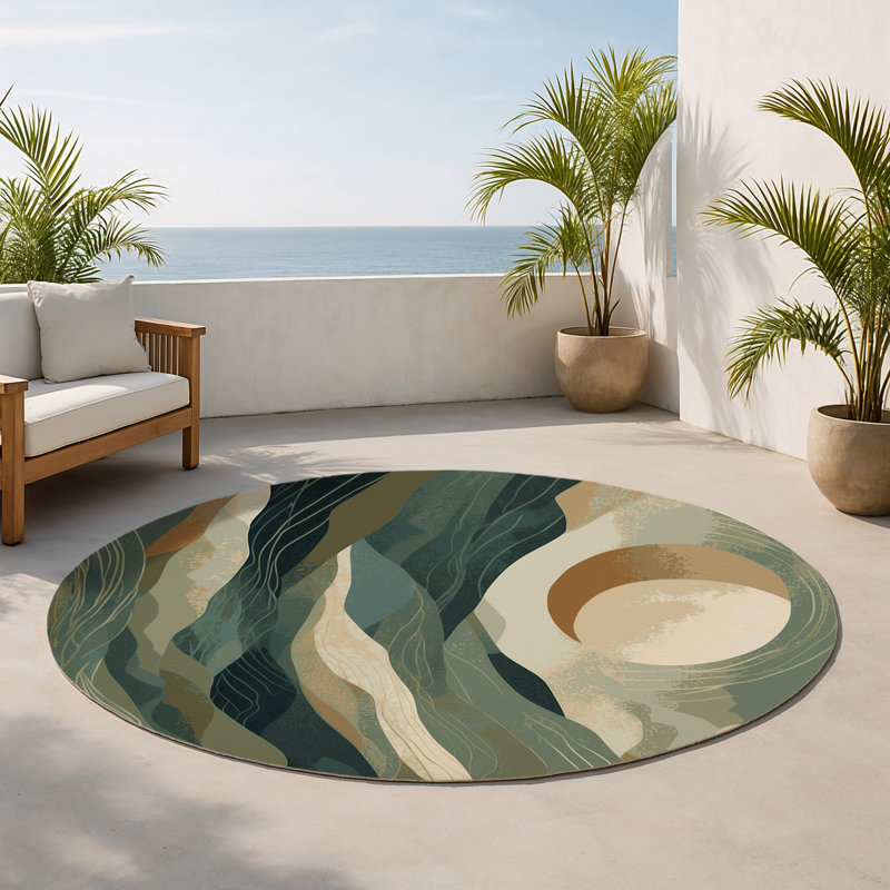 Tapis intérieur et extérieur Astral Maze, Rond 5 pi