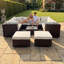 Taraf 268cm Wide U-Shaped Wicker Patio Sectional Set-1521102698