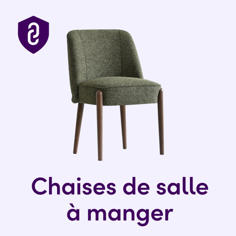 Chaise de salle à manger moderne à dossier rembourré avec tissu texturé vert et pieds en bois foncé.