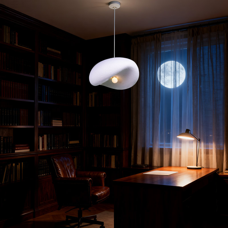 Luminaire suspendu 3 lumières blanc, art minimaliste