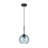 1-Light Clear Water-Ripple Glass Pendant Light for Kitchen Island & Dining Room-813439398