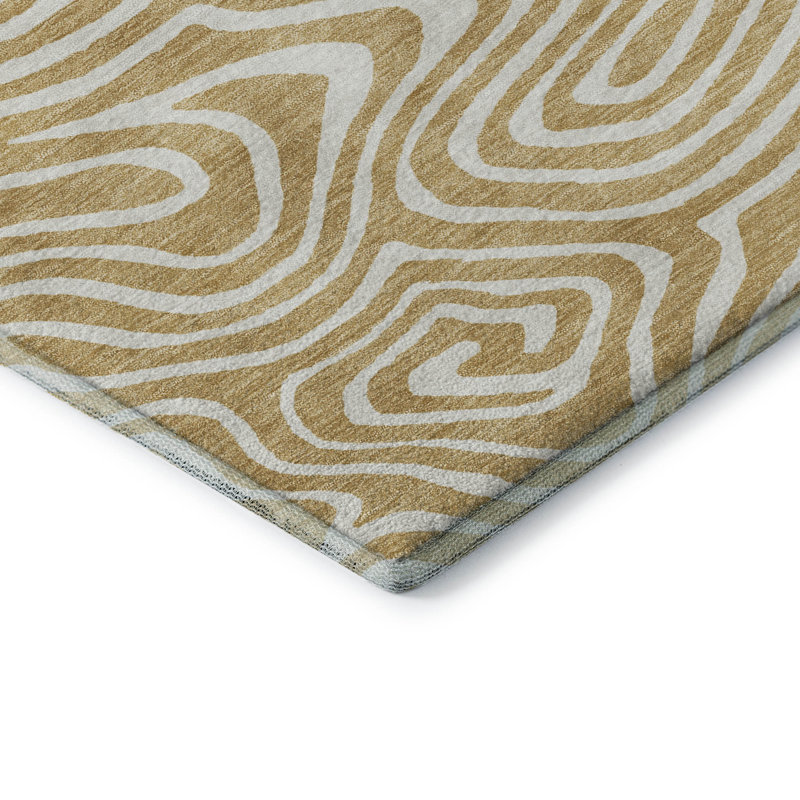 Premium Machine Washable Colmenero AMF1020 Swirls Rug, Rectangle 8' x 10'