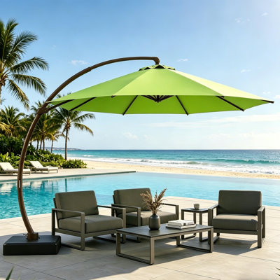  Parasol de patio en porte-à-faux 11 pi avec base incluse