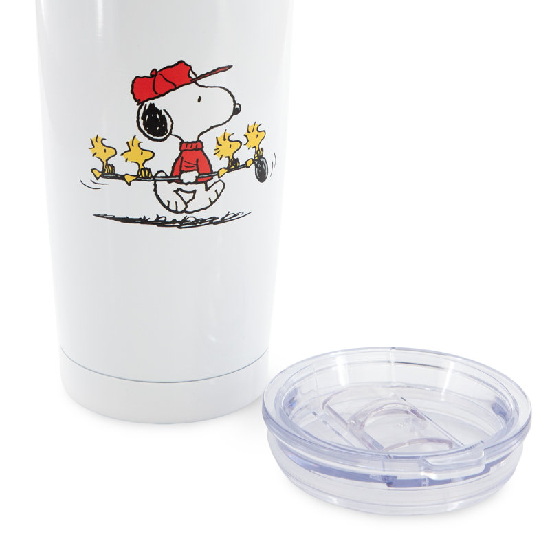 Verre blanc 17 oz avec couvercle Peanuts
