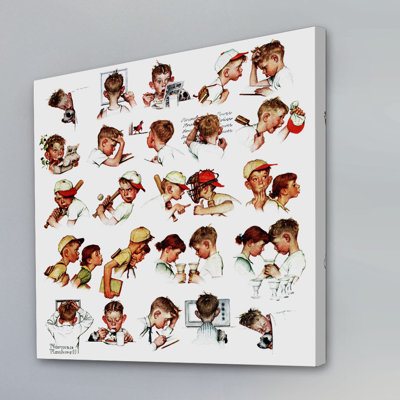Day In The Life Of A Boy by Norman Rockwell - Wrapped Canvas Print