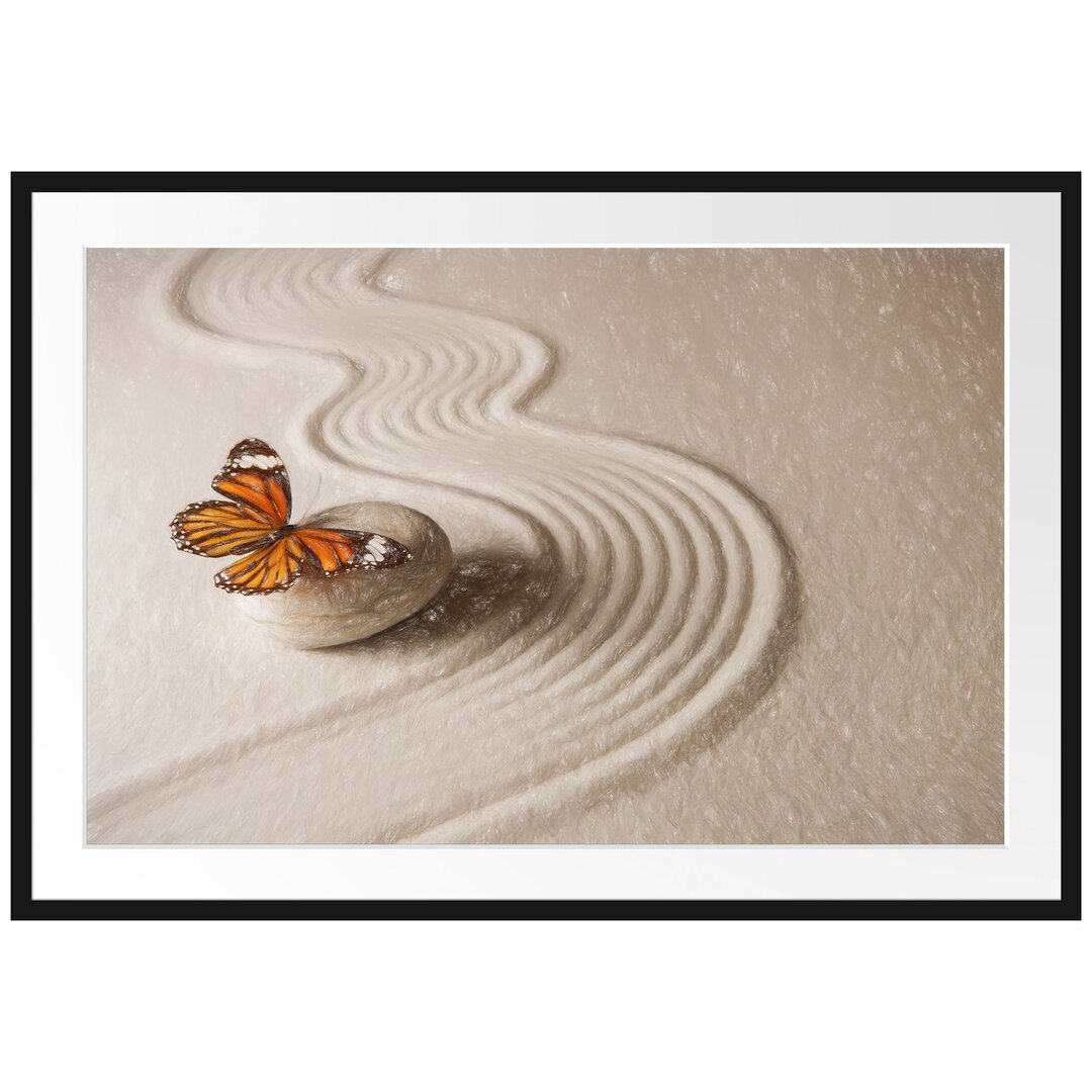 Gerahmtes Poster Zen Schmetterling