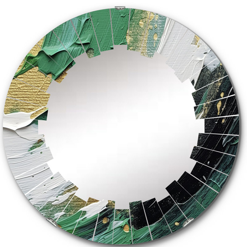 Warsan - Miroir mural moderne rond, 24 po x 24 po